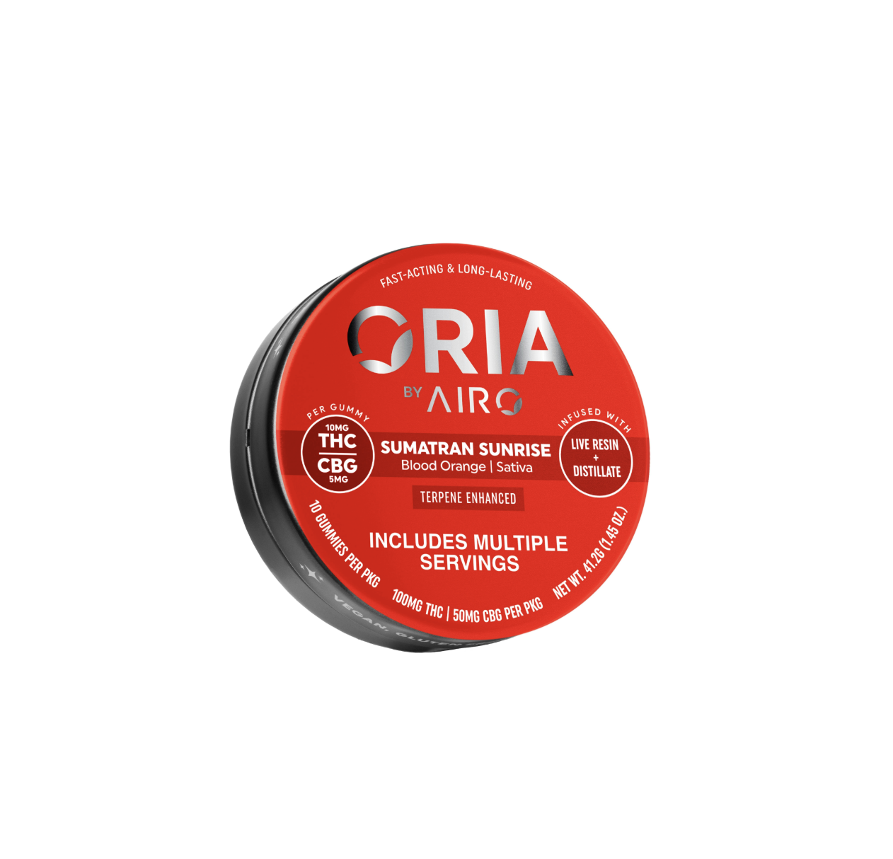 Photograph of product: Oria Sumatran Sunrise Gummies 100mg 10pk (CBG)