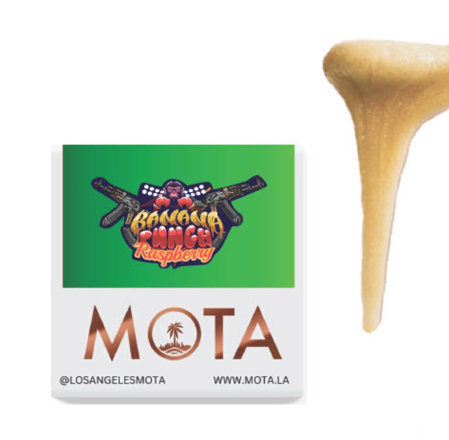 Photograph of product: MOTA Extract LHR 1g Banana Punch x Raspberry AK