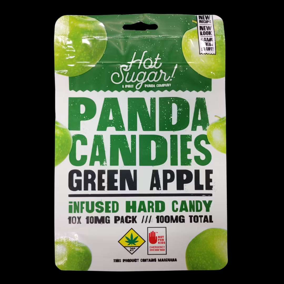 Photograph of product: Green Apple 100mg Edible Panda Candies