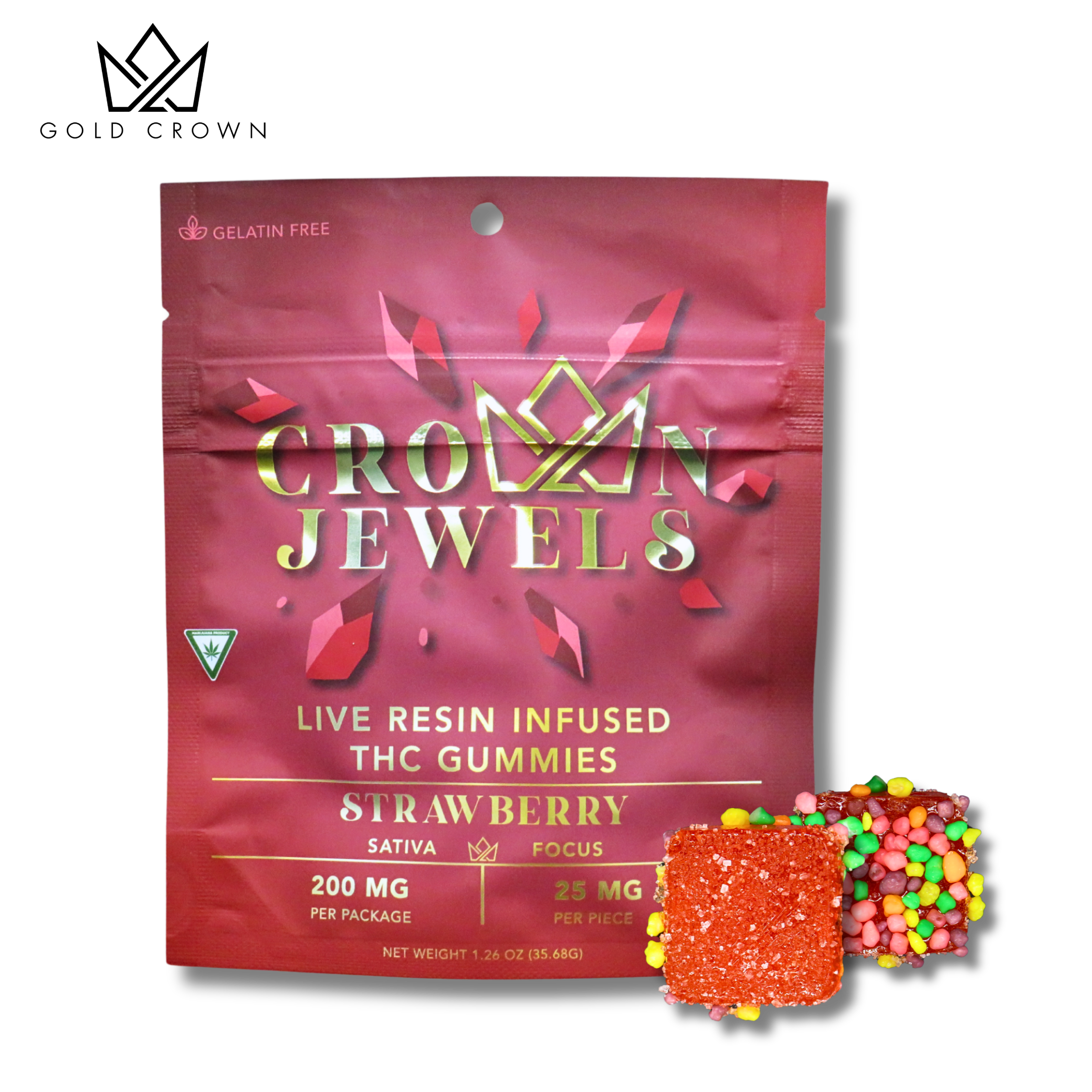 Photograph of product: Crown Jewels 200mg - Strawberry | 25mg each