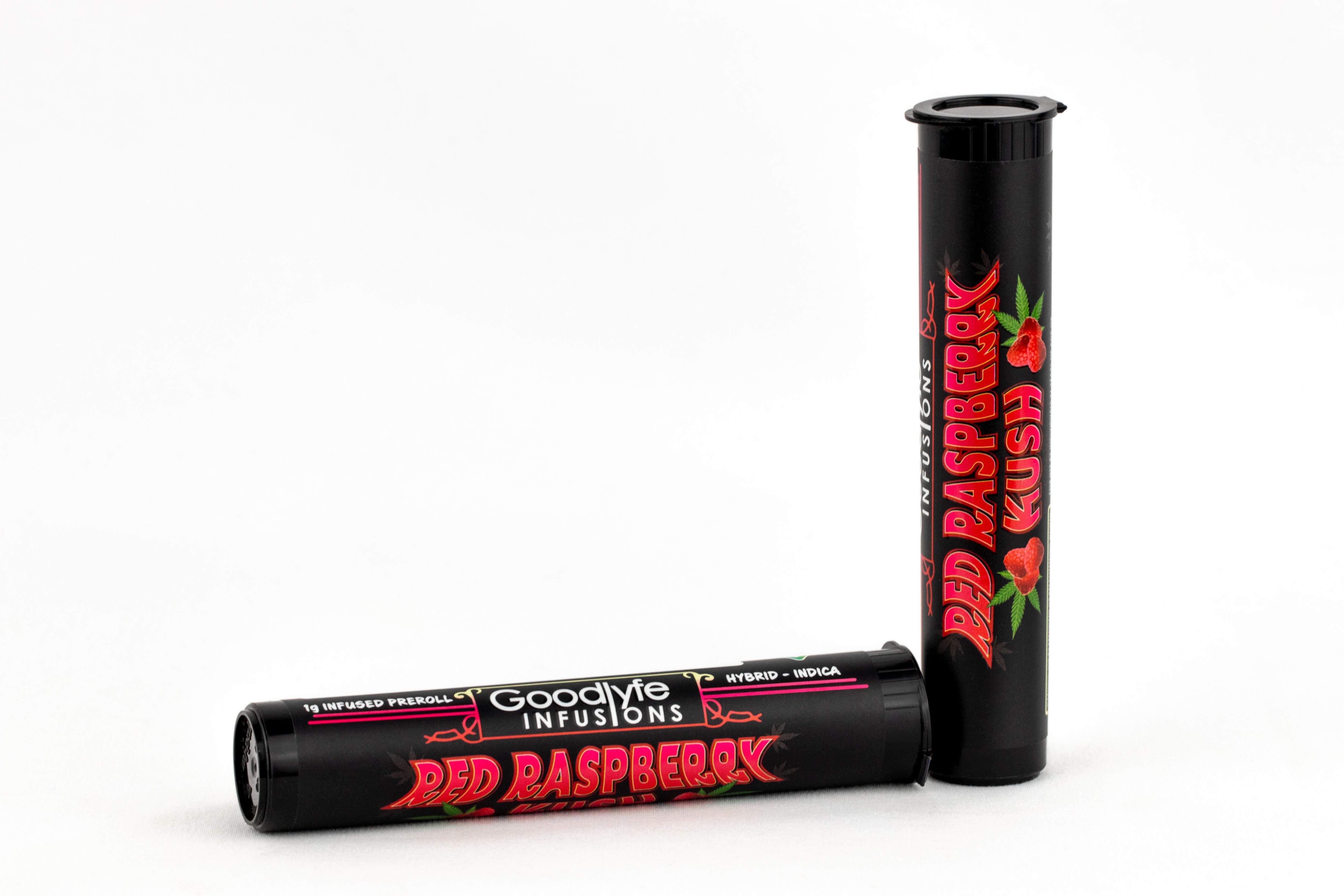 Photograph of product: Goodlyfe - 1g Infused Pre-Roll - Red Raspberry Kush