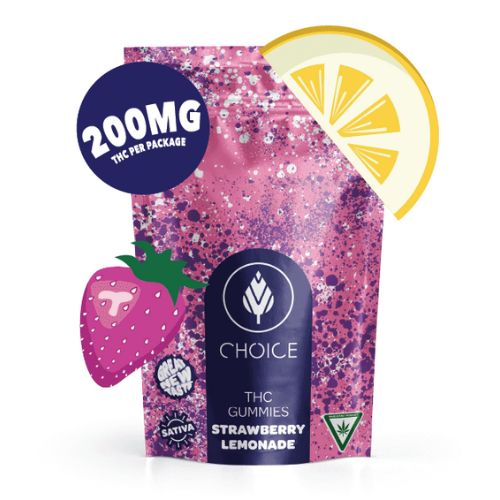 Photograph of product: Choice 200mg Gummies Strawberry Lemonade