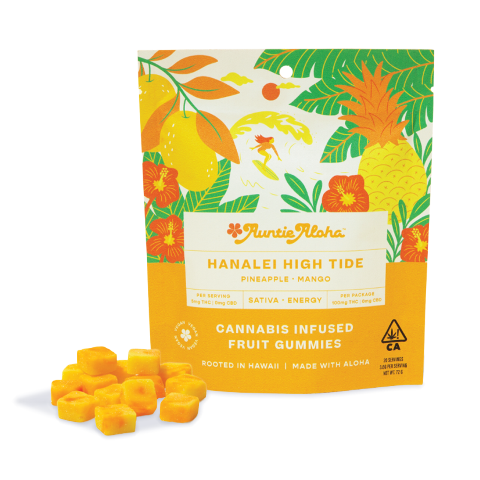 Photograph of Product: Hanalei High Tide (S) 100mg GUMMIES - Auntie Aloha