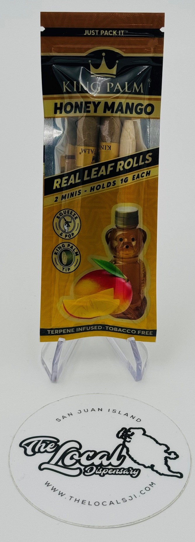 Photograph of product: KING PALM Honey Mango Blunt Wraps Mini 2pk