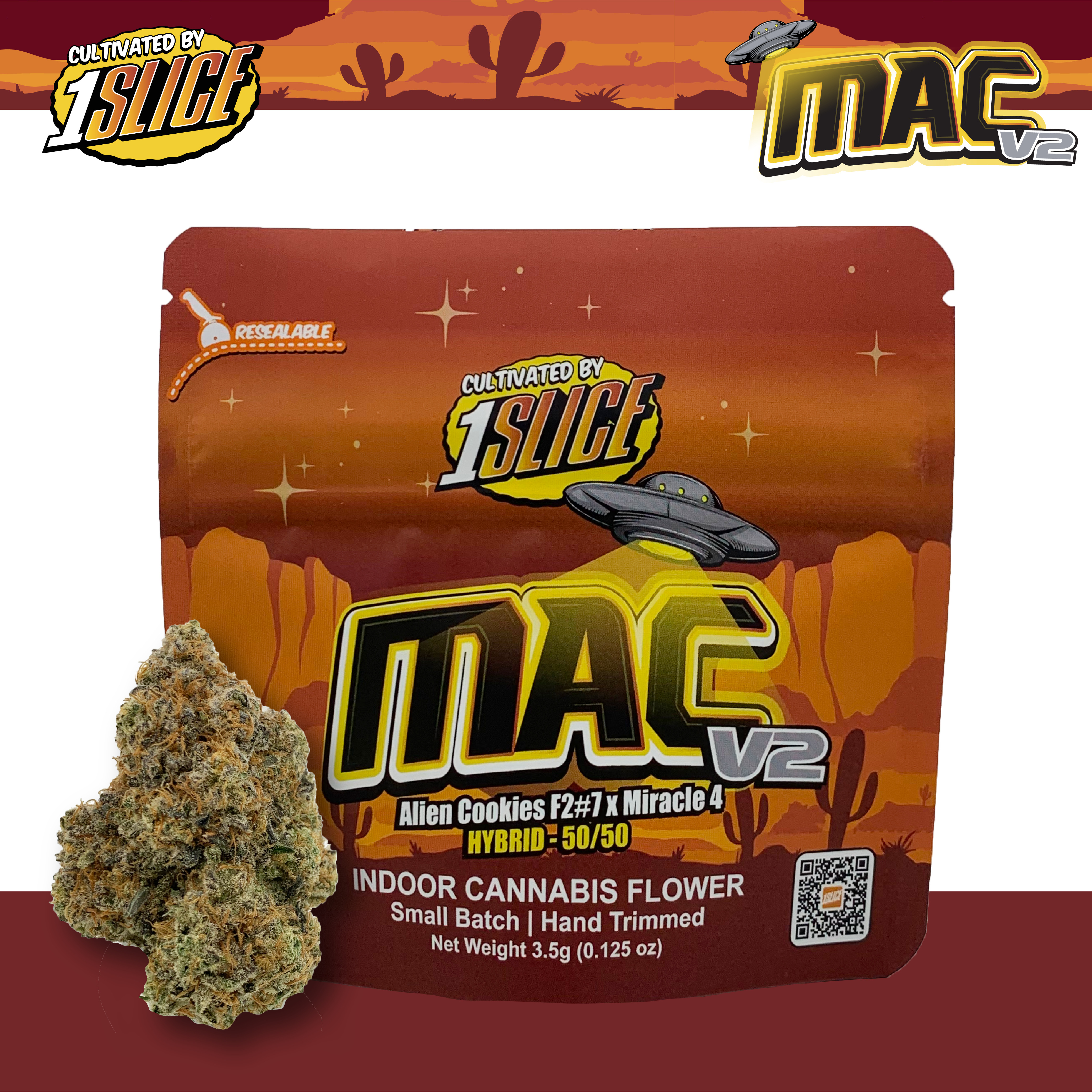 Photograph of product: 1 Slice - Mac V2 - Flower - 3.5g