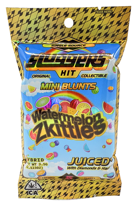 Photograph of product: Sluggers | Watermelon Zkittles  | 3.5G 5pk Infused Mini Blunts