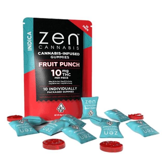 Photograph of product: Oui'd Fruit Punch Gummies 100mg - 