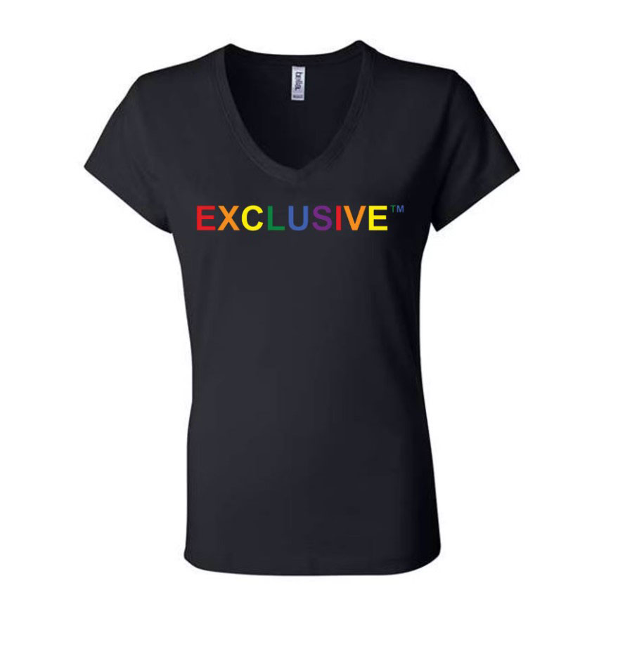 Photograph of product: Exclusive Pride Black V Neck - S