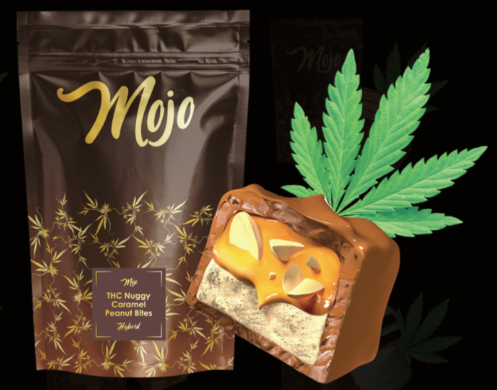 Photograph of product: 200MG MOJO NUGGY CARAMEL PEANUT BITES