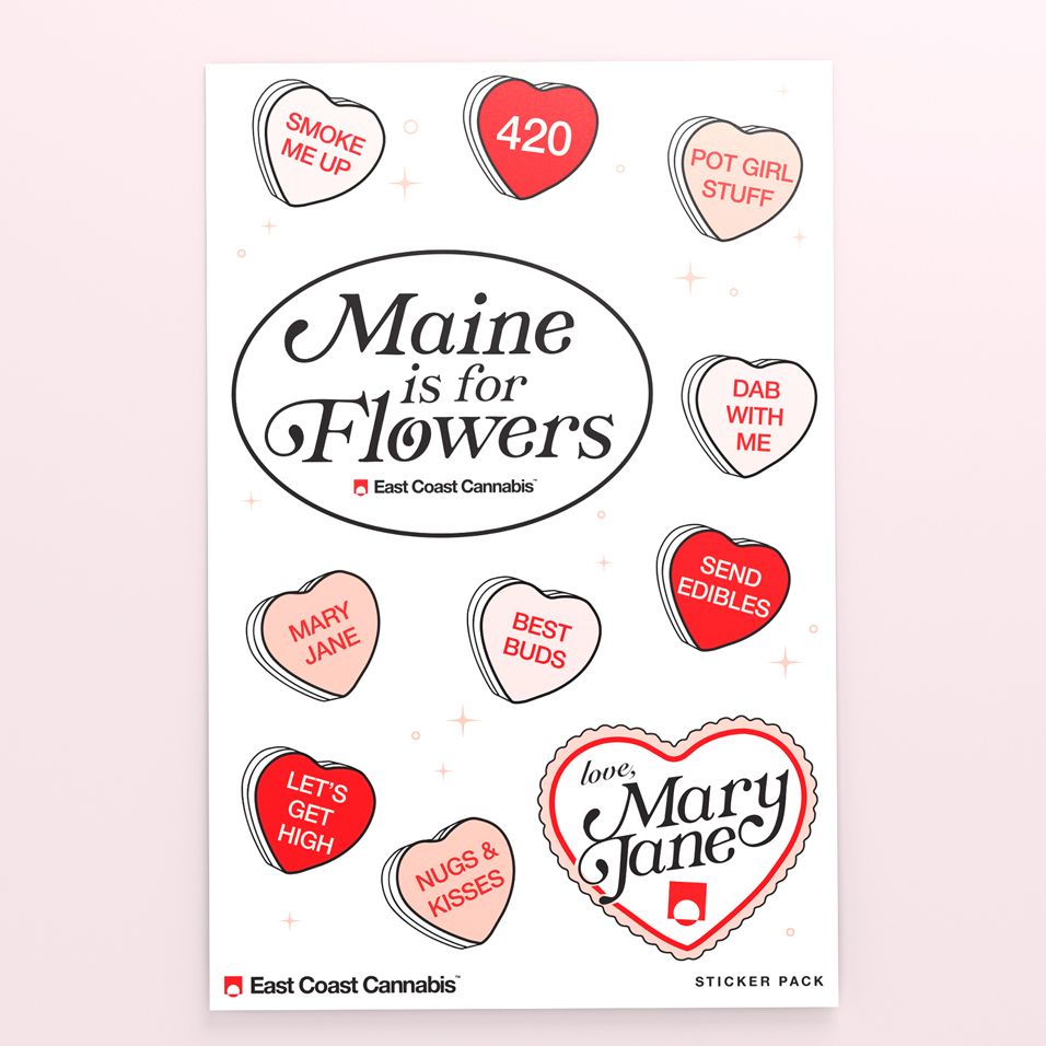 Photograph of product: East Coast Oui'd Valentine's Sticker Pack