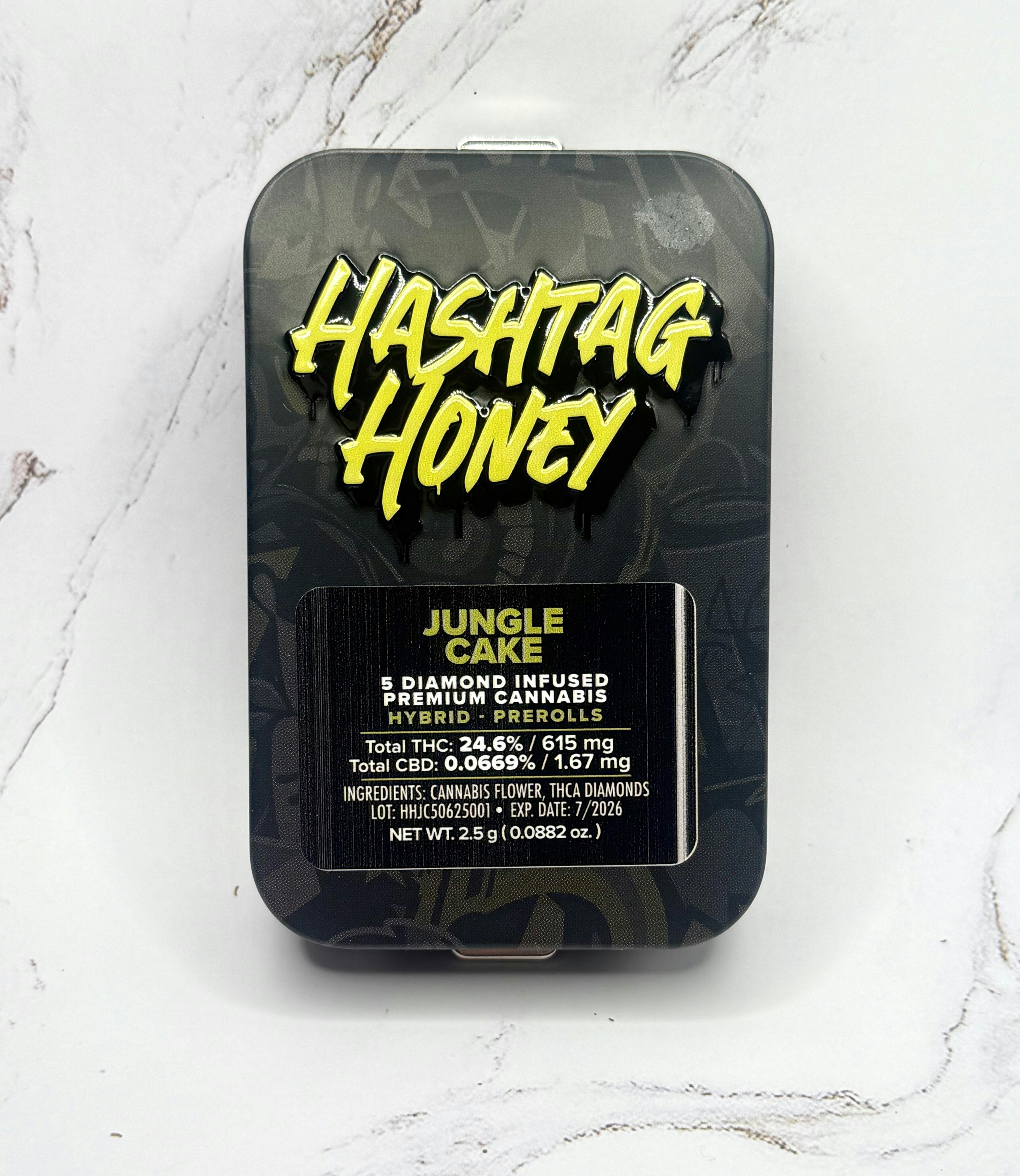 Photograph of product: au chocolattag Honey- Jungle Cake (H)- Diamond Infused Pre-Rolls 5pk