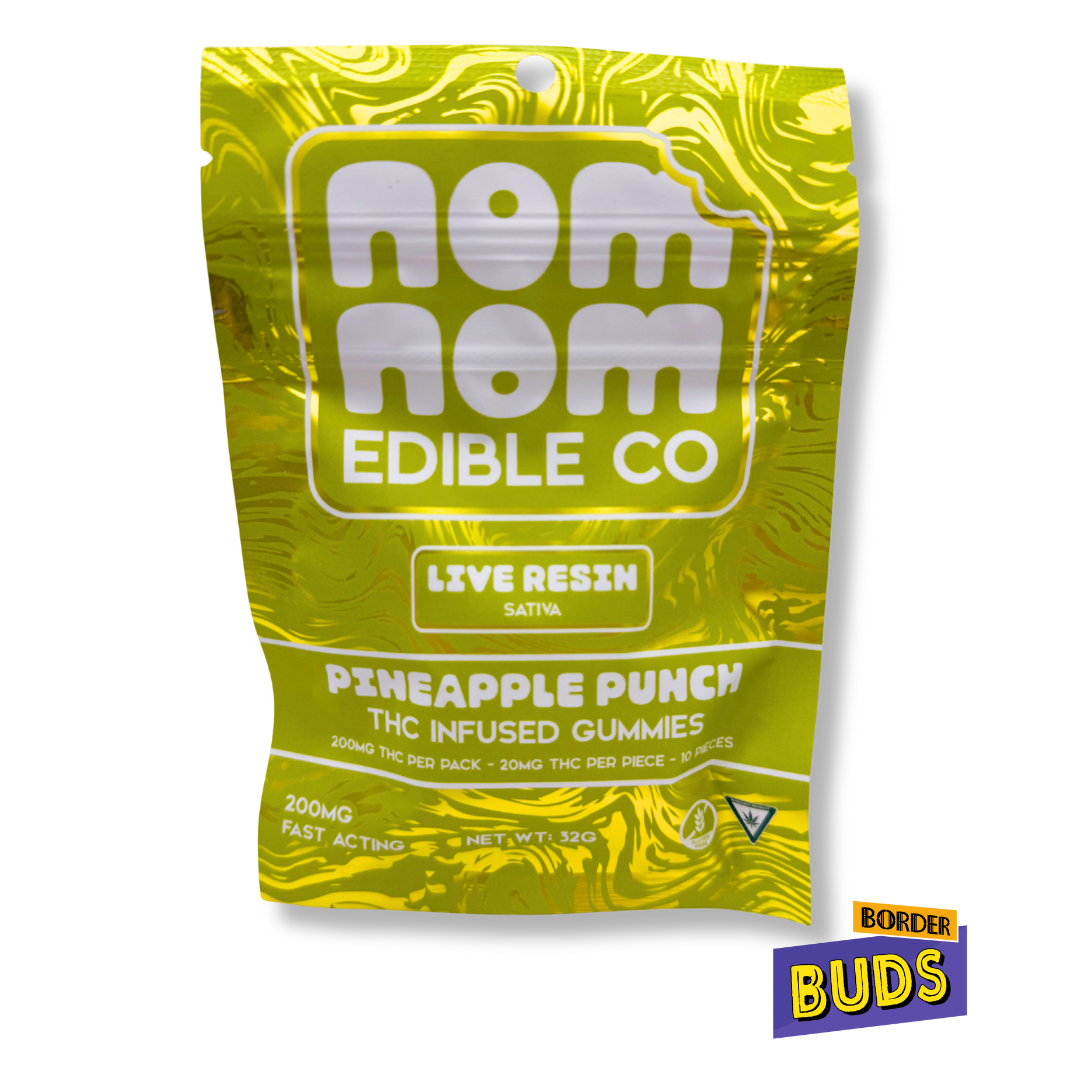 Photograph of product: Pineapple Punch | Nom Nom | 200mg | Live Resin Gummies