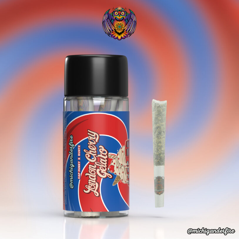 Photograph of product: London Cherry Gelato - 5pk Pre-roll Packs - 2.5g