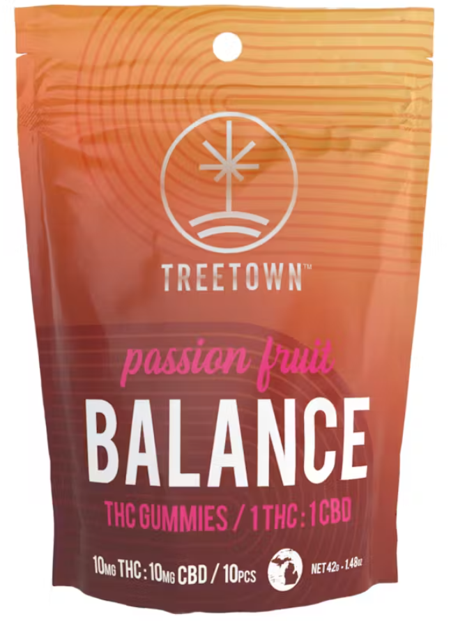 Photograph of product: Treetown | Balance | Passionfruit | 1:1 TH-oui:CBD