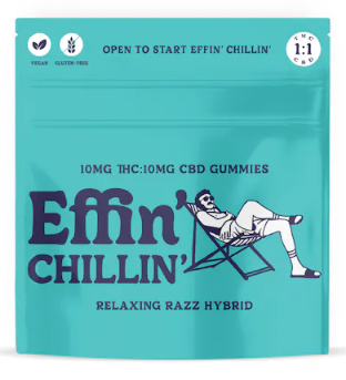 Photograph of product: Chillin Relaxing Razz | 1:1 | TH-oui:CBD | Gummies | 10pk | 100mg