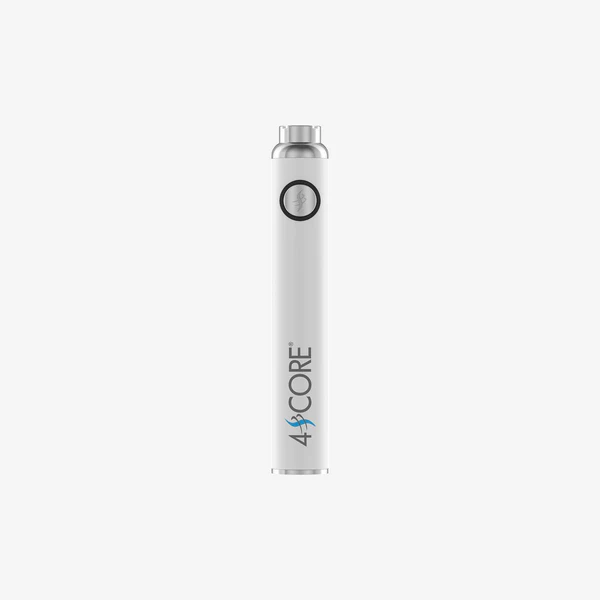 Photograph of product: 4Score 650 mAh Adjustable 510 Thread Battery w/ Dual Charging Port | White