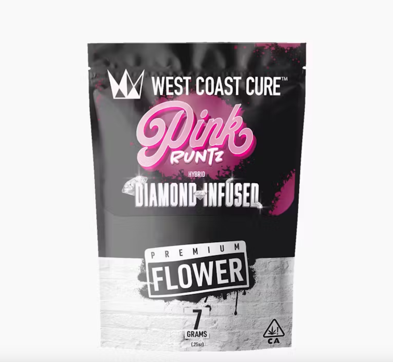 Photograph of product: PINK RUNTZ 7G DIAMOND INFUSED FLOWER