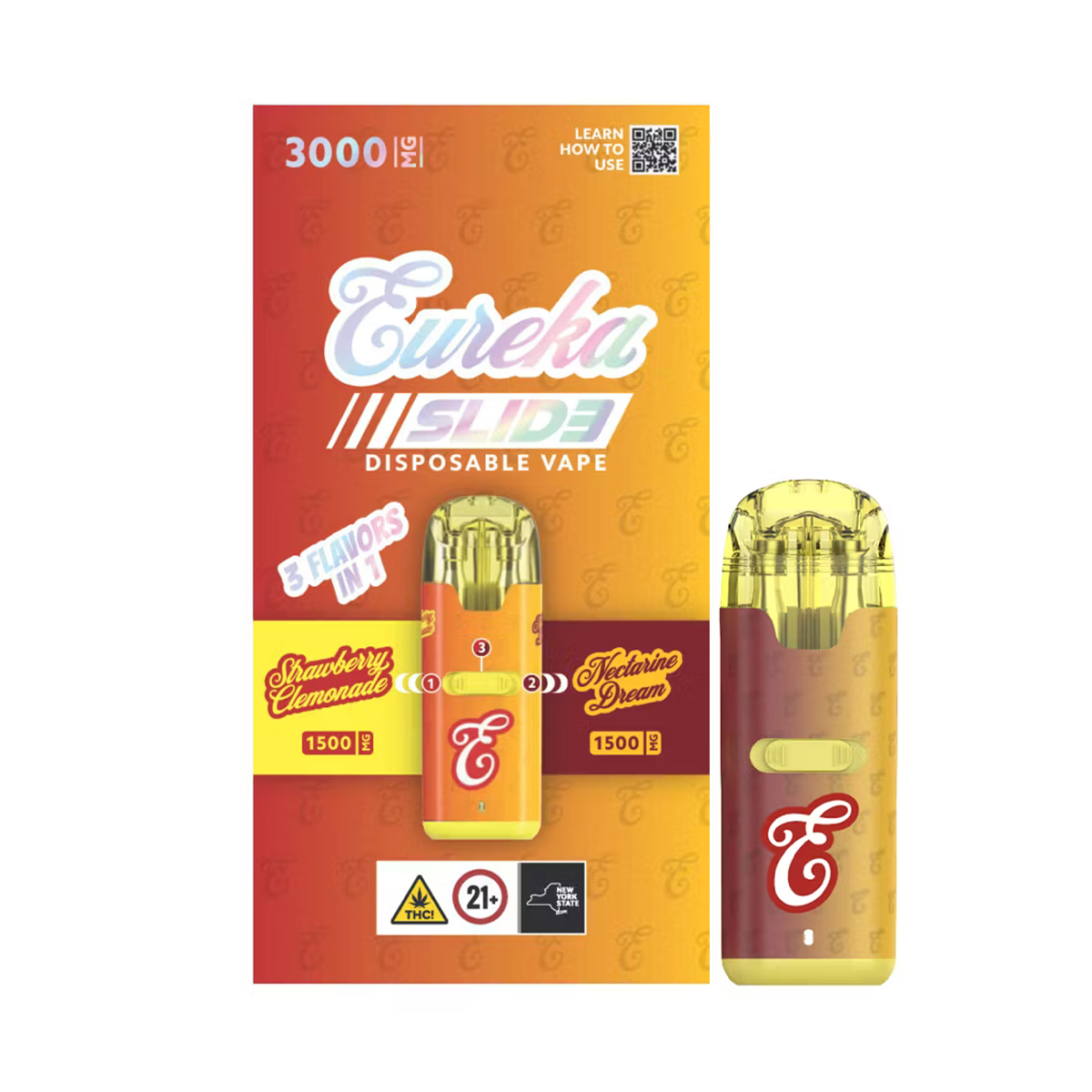 Photograph of product: Eureka | Strawberry Clemonade & Nectarine Dream | Disposable 3-in-1 Vape | 3g