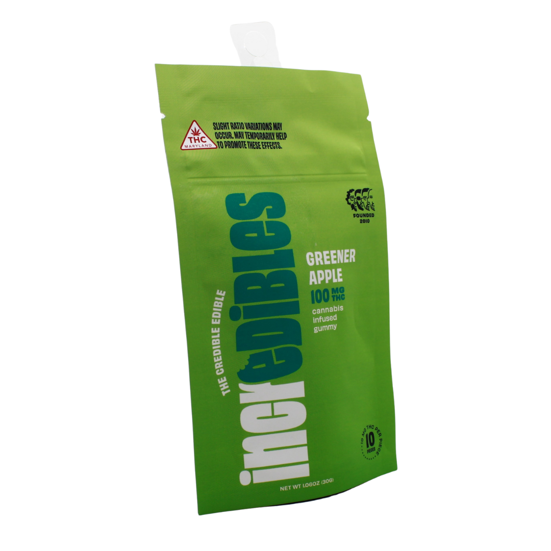 Photograph of product: Incredibles Soft Lozenges Super Sour Apple Pucker 10ct of 10mg
