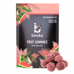 Photograph of product: Binske | Watermelon 1:1 TH-oui:CBD | Gummies | 10 Pack