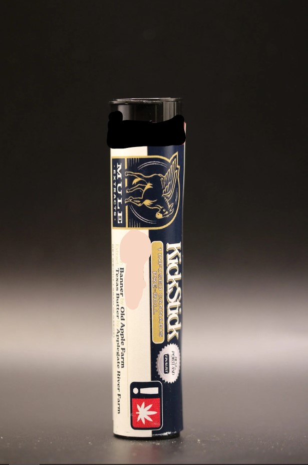 Photograph of product: Infused PreRoll - 1g Mule Extracts - Candy Cane X Purple Wildfire OG - GREEN LEAF SPECIAL