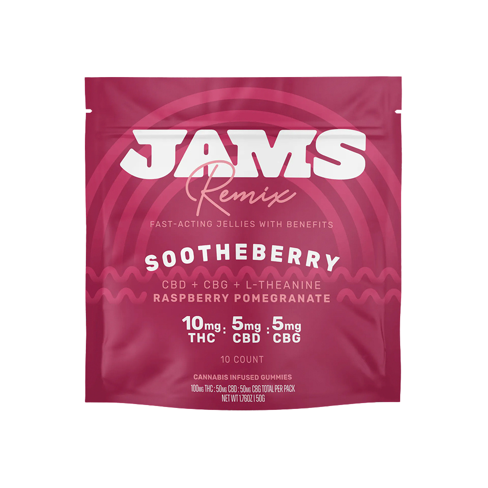 Photograph of product: JAMS  | Sootheberry 2:1:1 | Edibles | [10pk x 100mg] | Fast Acting Jelly