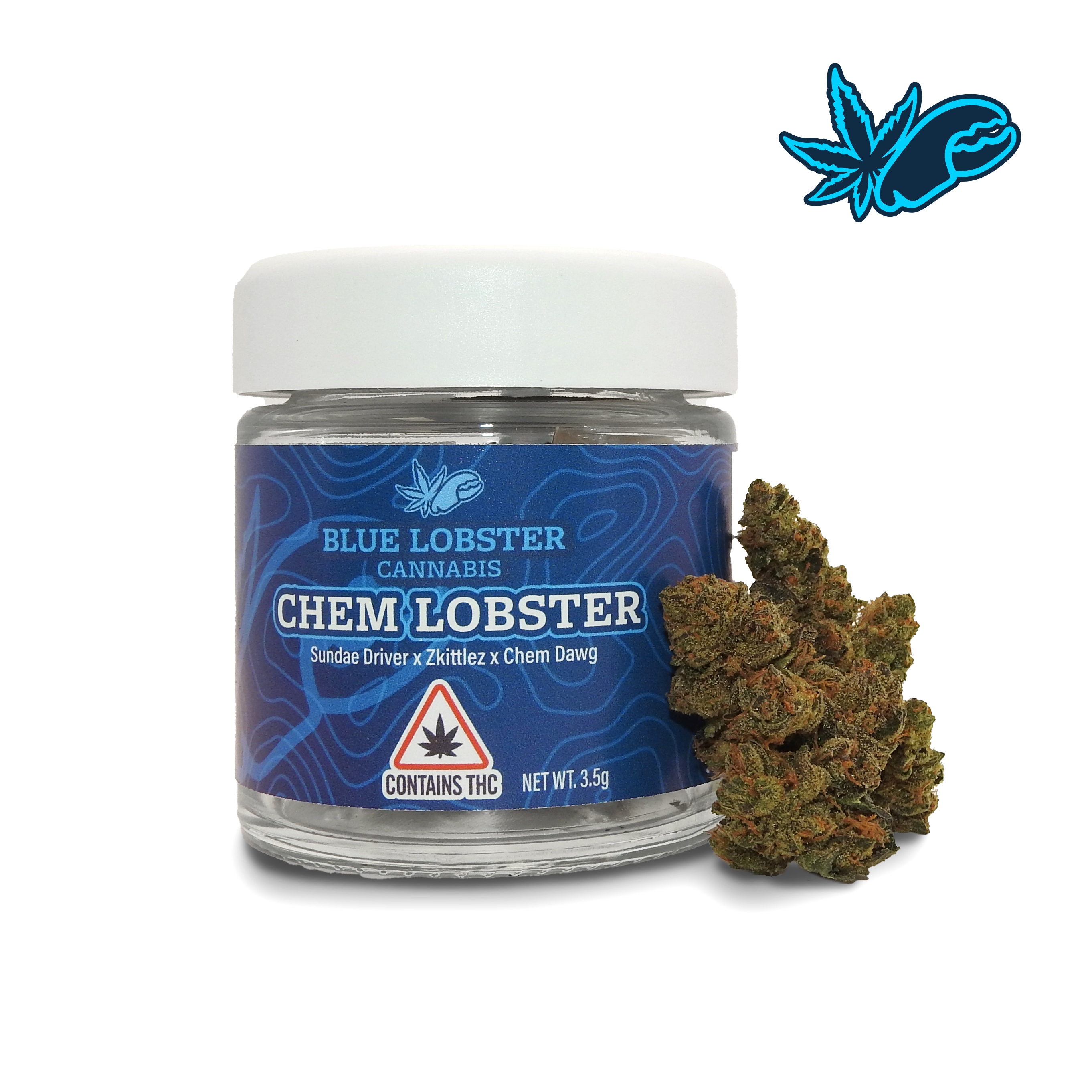 Photograph of Product: Blue Lobster - Chem Lobster Jar - 3.5g