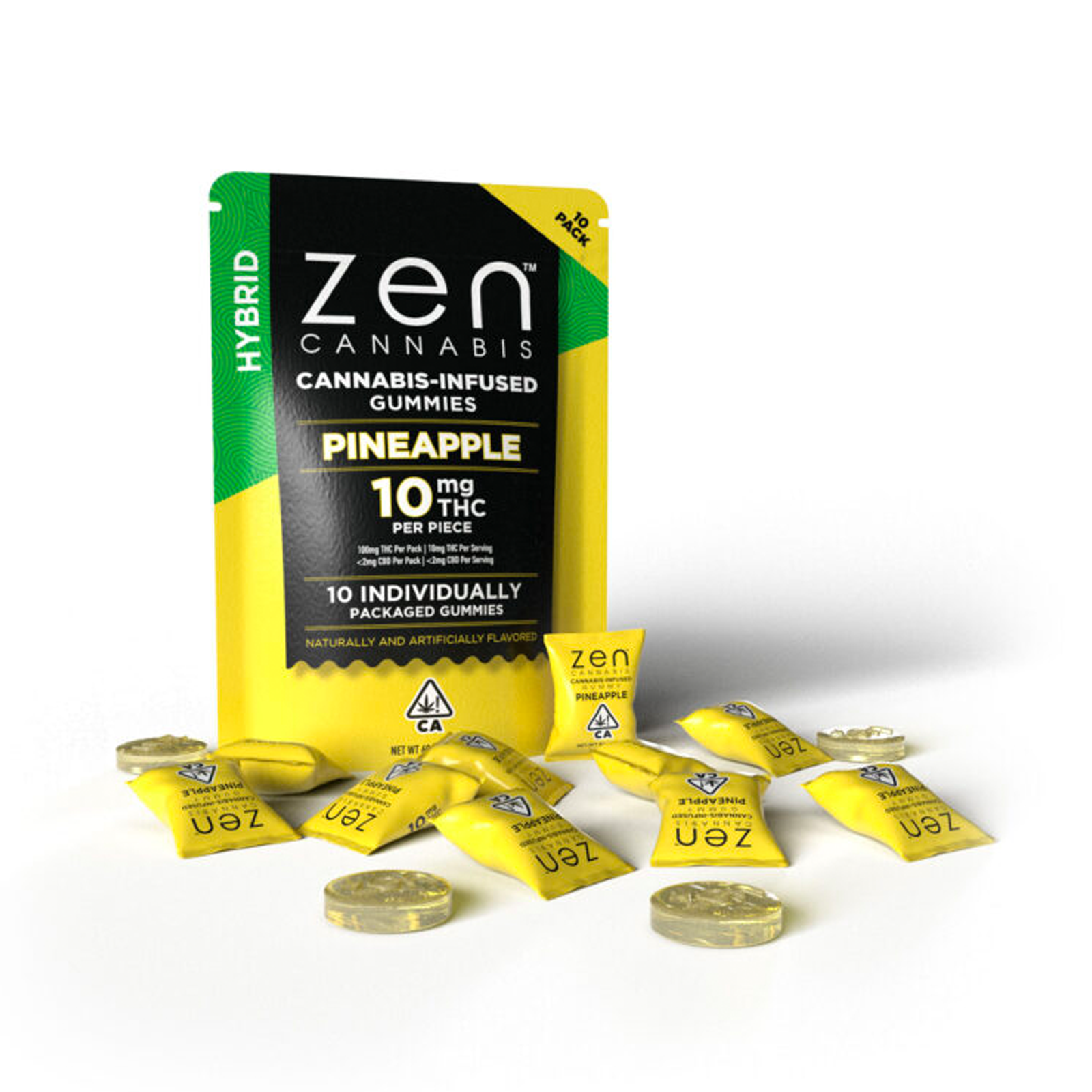 Photograph of product: Pineapple Hybrid 10pk Gummies