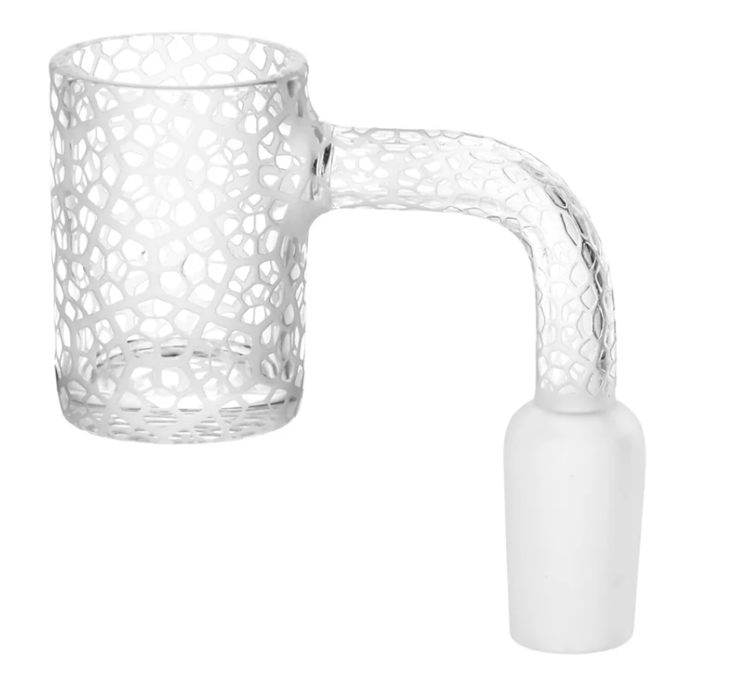Photograph of product: CELLULAR MOSAIC ETCHED QUARTZ BANGER | 14MM M