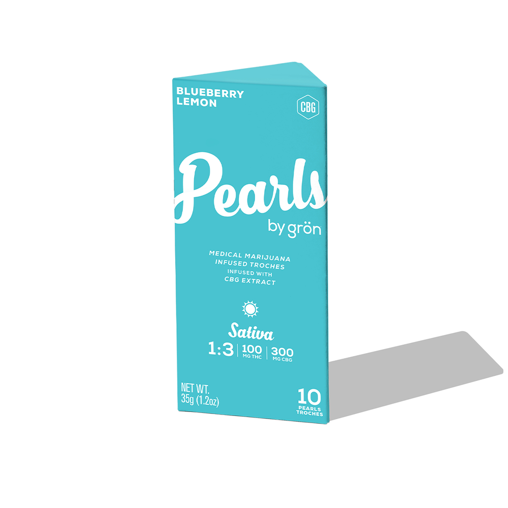 Photograph of product: Pearls Ratioed Blueberry Lemon Troches 100mg (10mg ea | 10-Pack)