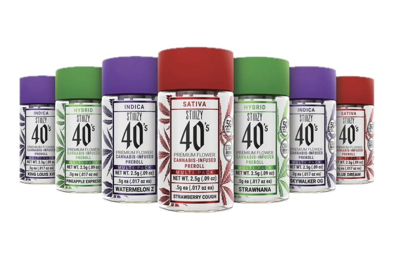 Photograph of product: Stiiizy 40's | Pink Acai 4pk. | Infused Pre-roll