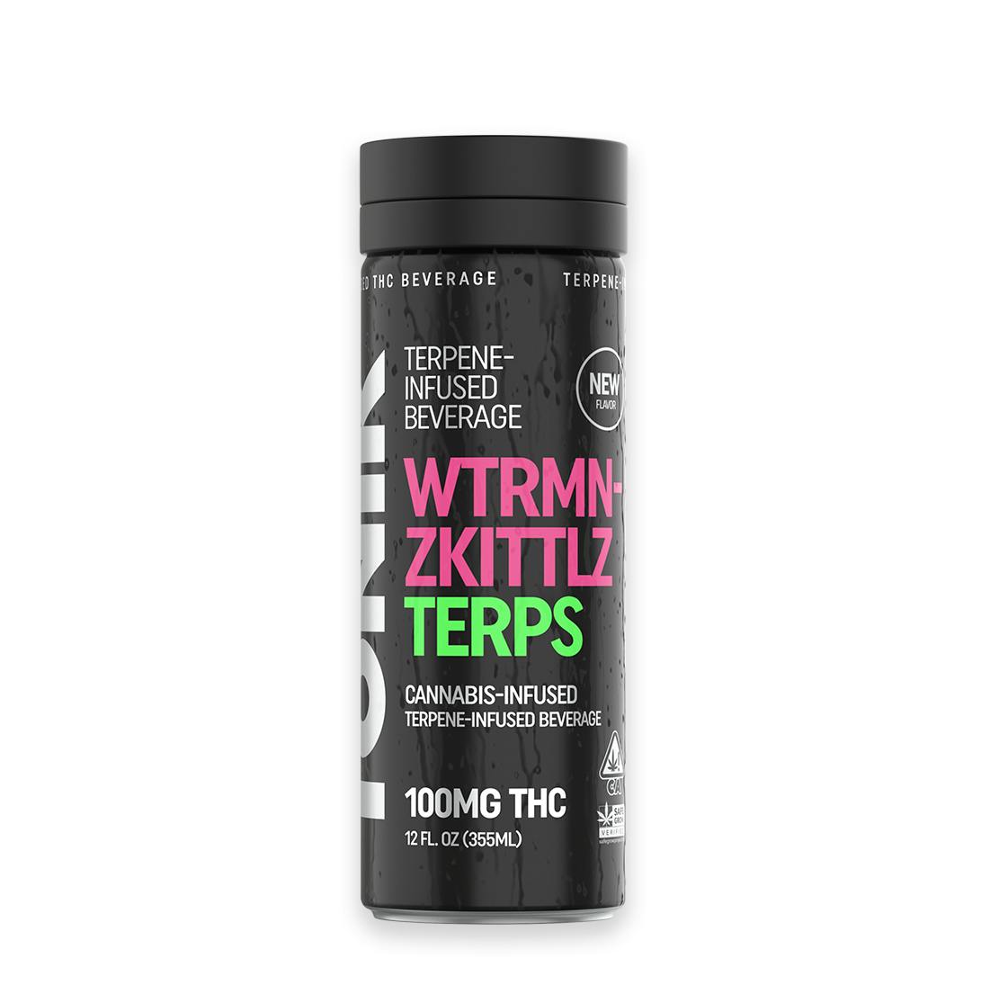 Photograph of product: TONIK TERPS: Wtrmn-Zkittlz Terpene 12oz. Beverage (100mg)