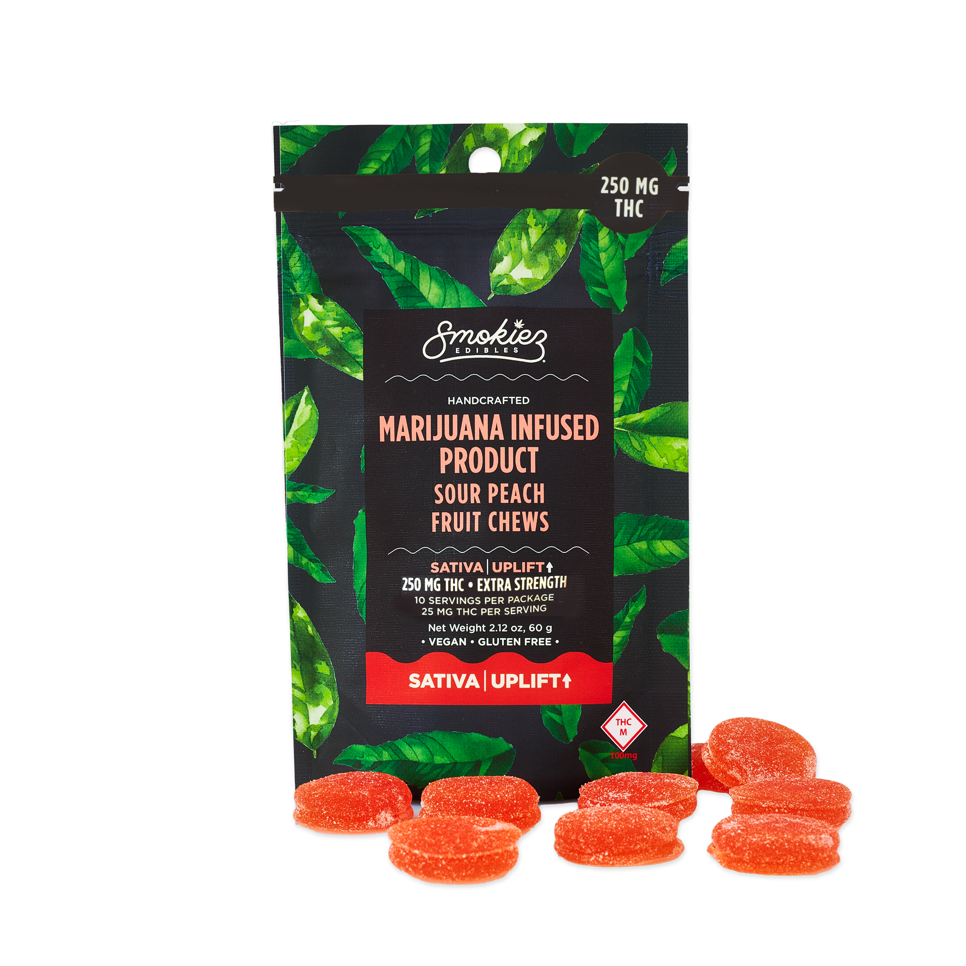 Photograph of product: Sour Peach | Fruit Chews 250mg