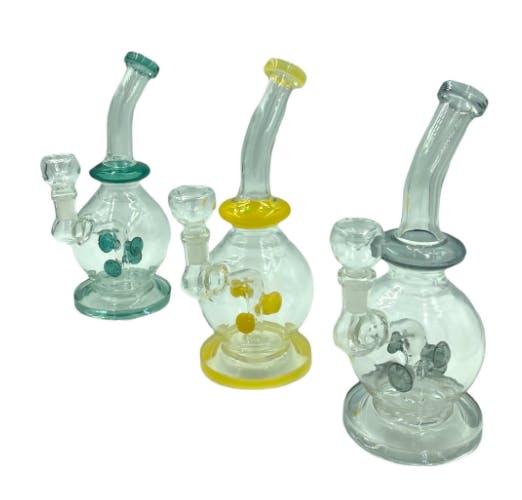 Photograph of product: 030 - 8" to 8.5" Bent Neck Bong/Rig with Mushroom Style Perc - Retail