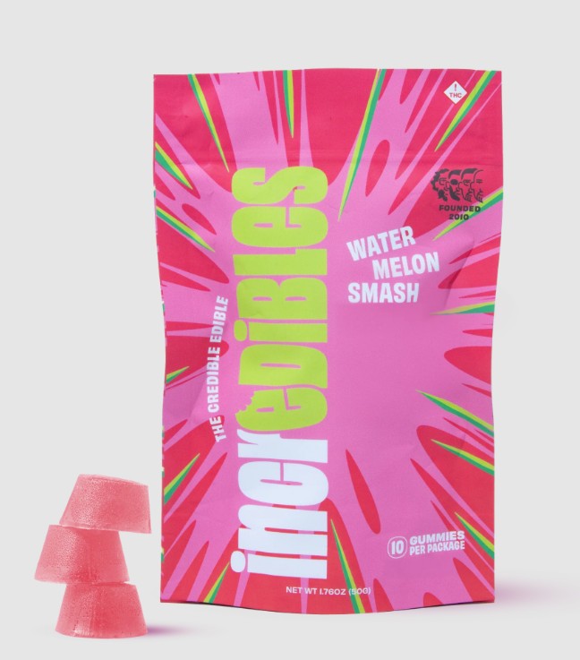 Photograph of product: Incredibles Watermelon Smash Gummies 100mg 20pk