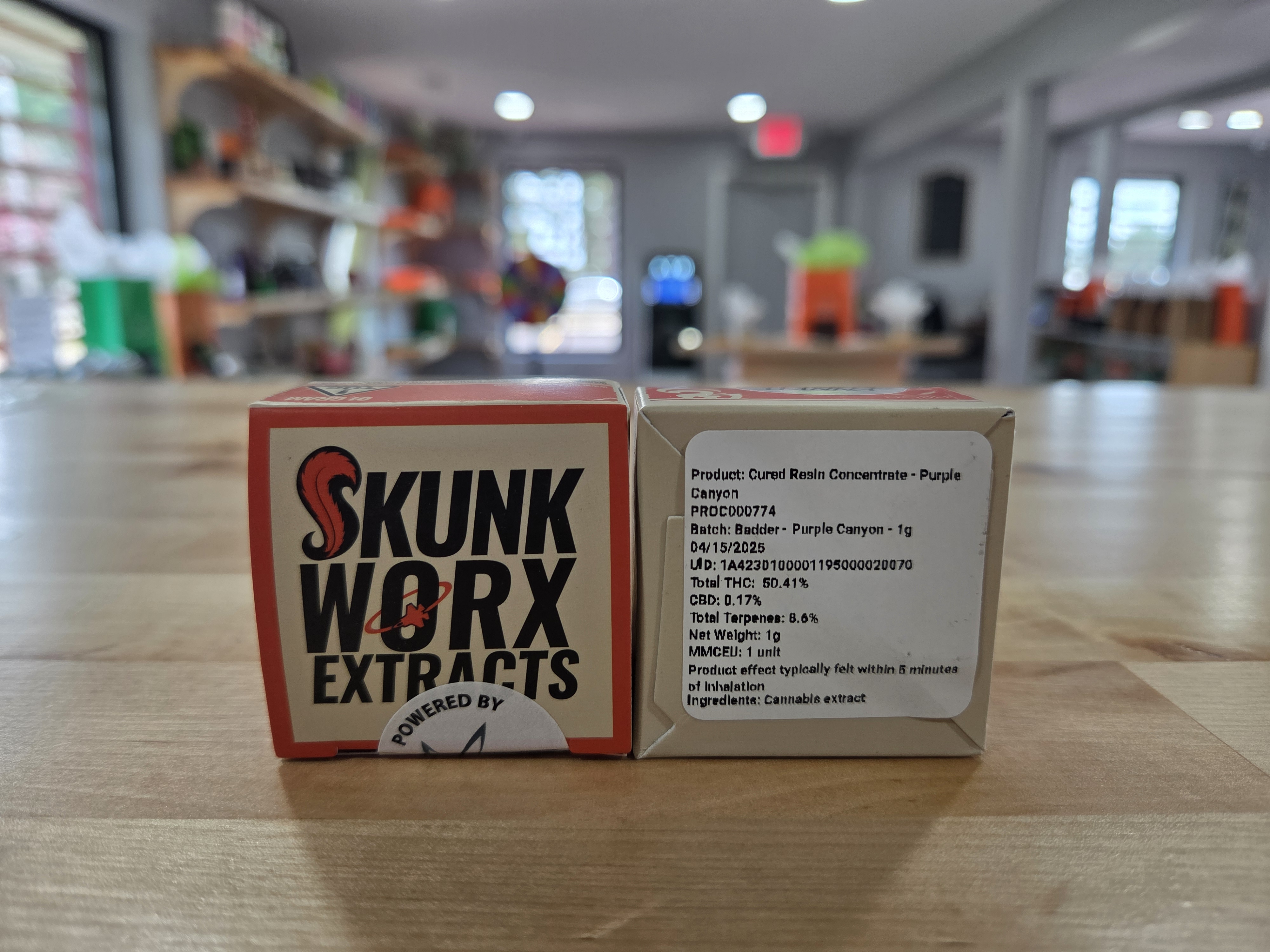 Photograph of product: Skunk Worx Cured Resin Concentrate Purple Canyon