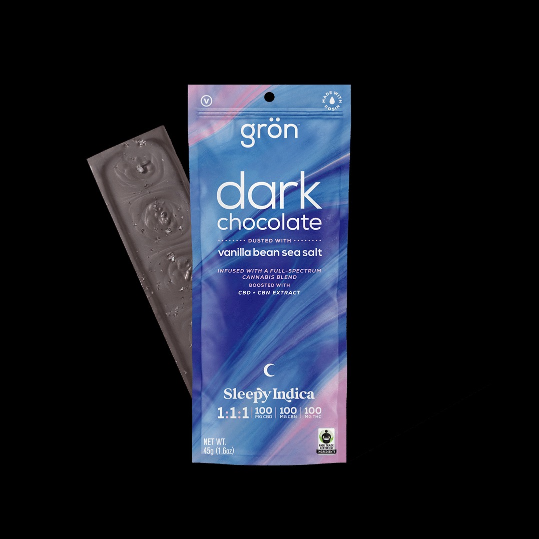 Photograph of product: Edibles | Dark Chocolate w/ Vanilla Bean | 1:1:1 | CBD/CBN/TH-oui