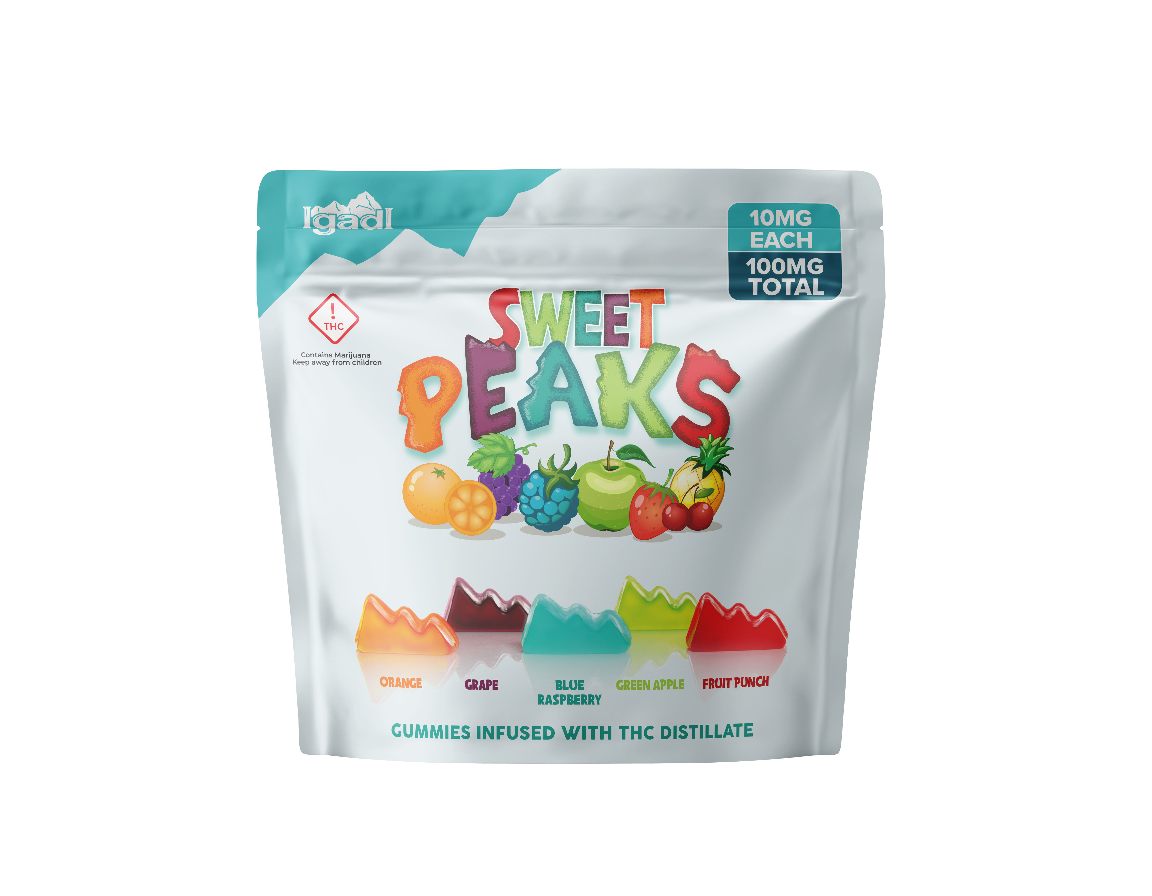 Photograph of product: IgadI | Sweet Peaks Gummies | Assorted (100mg)