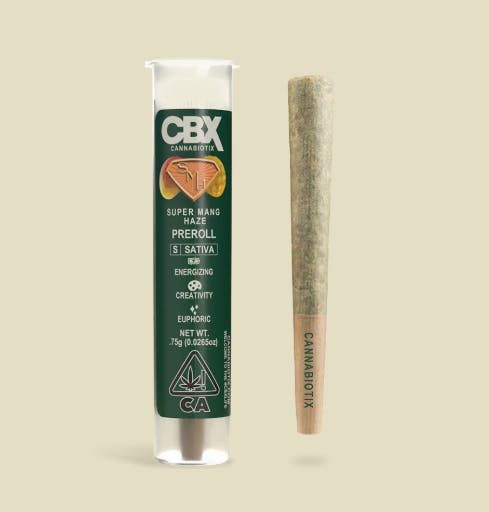 Photograph of product: .75G Pre-Roll Super Mango Haze - Super Mango Haze