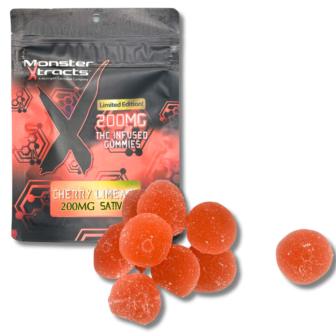 Photograph of product: Monster Medibles - Cherry Limeade Gummies - 200mg