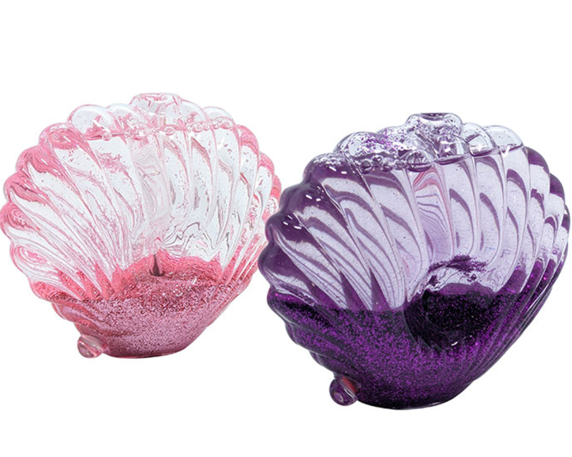 Photograph of product: Hand Pipe I Glycerin | Glitter Seashell [3"]