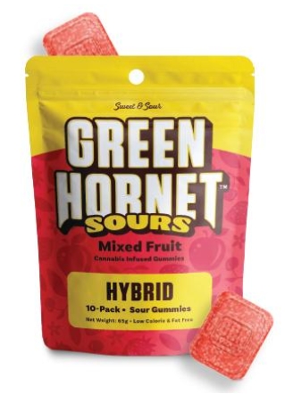 Photograph of product: Green Hornet Gummy 100mg Mixed Fruit (HYBRID)