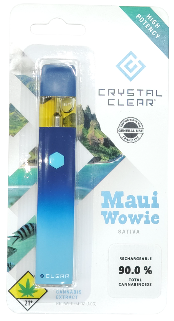 Photograph of product: Crystal Clear VAPE Maui Wowie Distillate Disp 1g