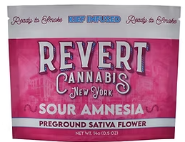 Photograph of product: Revert Kief Infused Ground Flower Sour Amnesia - 14g