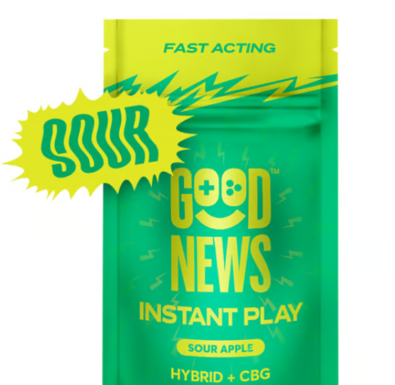 Photograph of product: Good News - Gummies - Instant Play Sour Apple CBG 10ct (100mg)