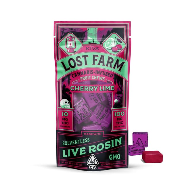 Photograph of product: Cherry Lime x GMO Live Rosin Chews 100mg - 