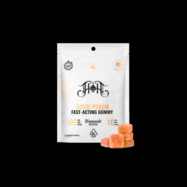 Photograph of product: Fast Acting Sour Peach [S] Gummies - 100mg