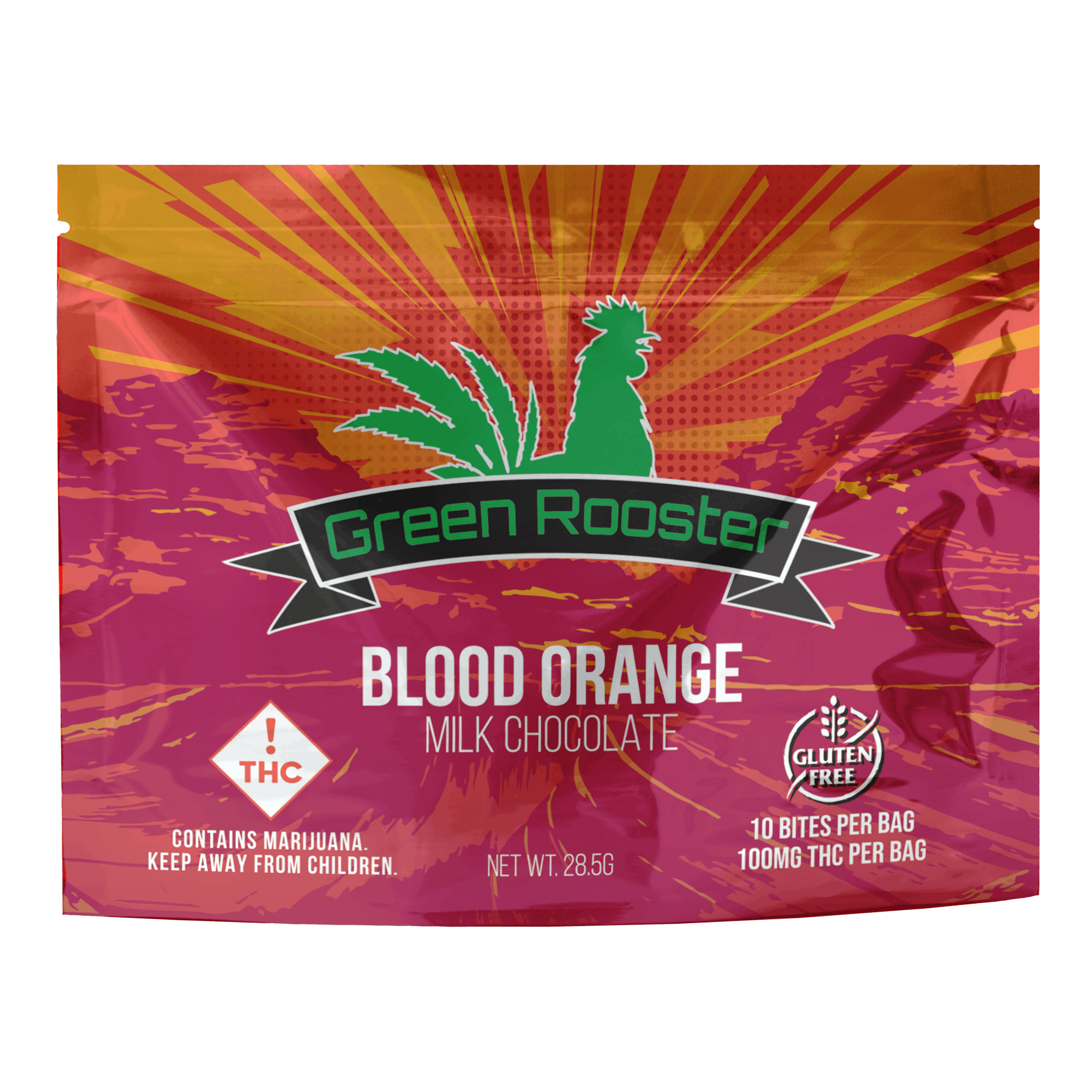 Photograph of product: Green Rooster Blood Orange Chocolate 100mg