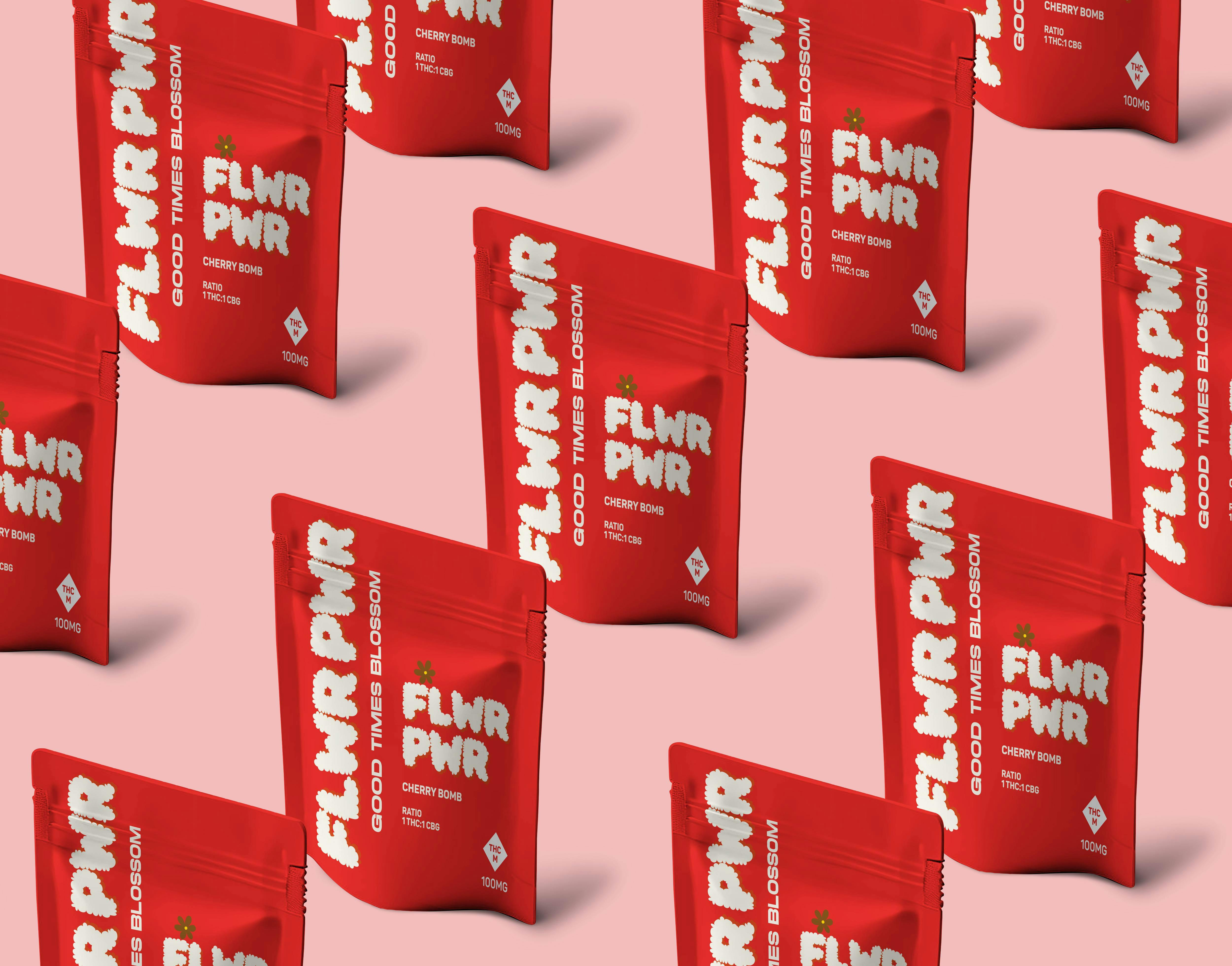 Photograph of product: FLWR PWR - 1:1 TH-oui:CBG CHERRY BOMB 2PK 100MG HYBRID