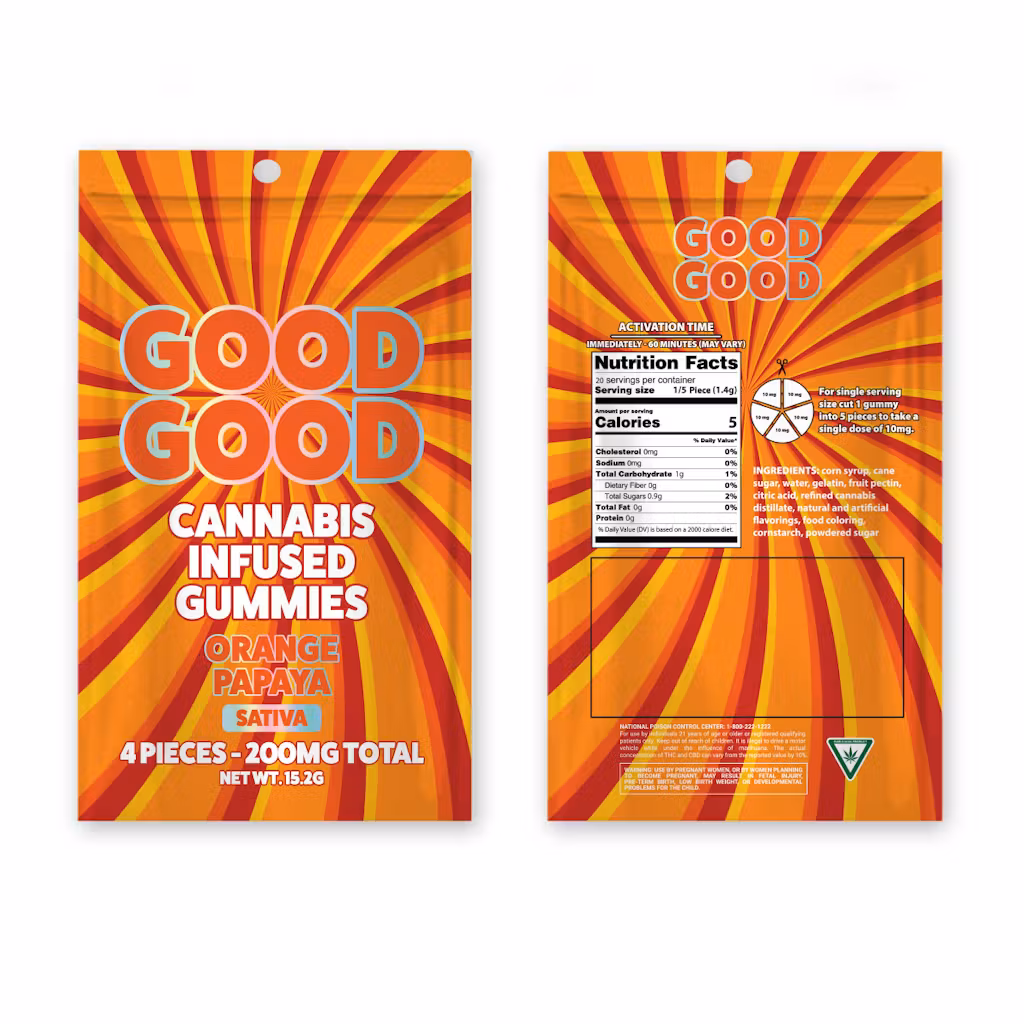 Photograph of product: Good Good - 200mg Gummies - Orange Papaya